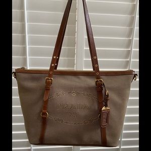 Prada Jacquard Logo Tote